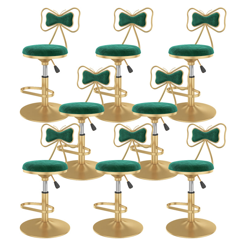Glam Rotatable Backrest Counter Stool Steel Kitchen Bar Stool with Cushion and Pedal