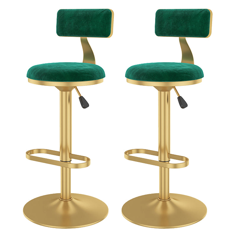Glam Rotatable Backrest Counter Stool Steel Kitchen Bar Stool with Cushion and Pedal