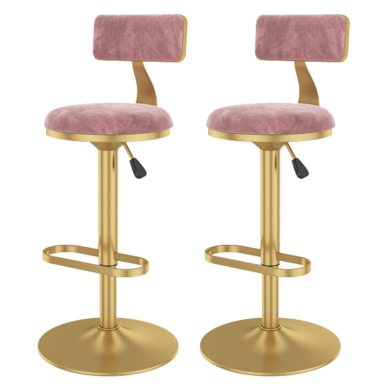 Glam Rotatable Backrest Counter Stool Steel Kitchen Bar Stool with Cushion and Pedal