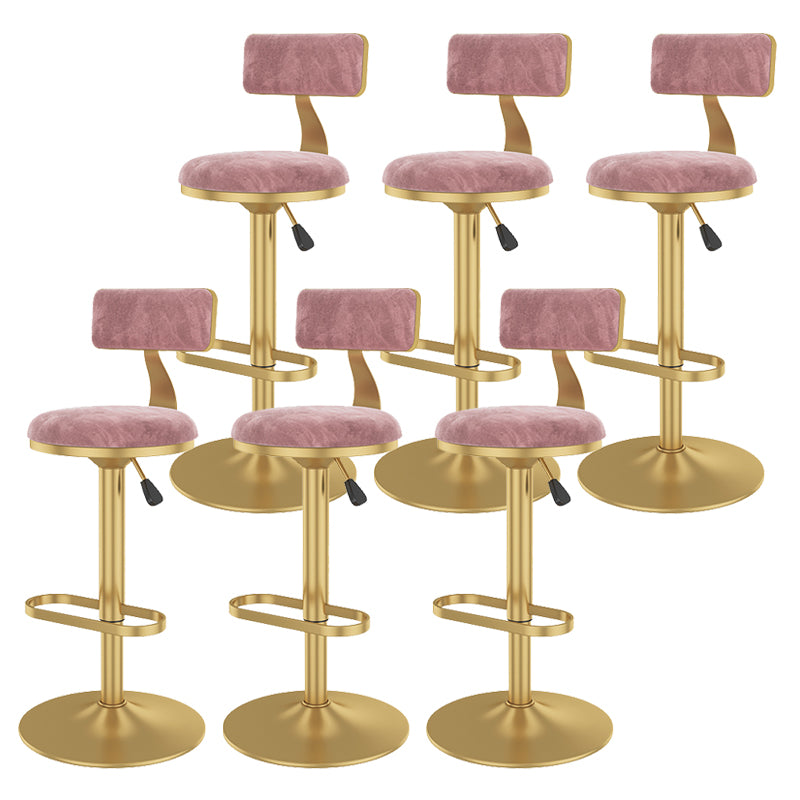 Glam Rotatable Backrest Counter Stool Steel Kitchen Bar Stool with Cushion and Pedal
