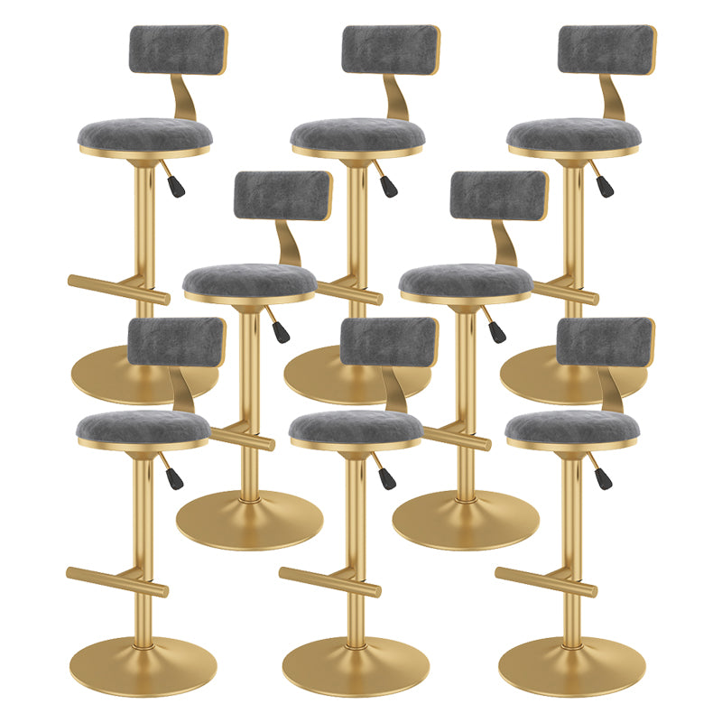 Glam Rotatable Backrest Counter Stool Steel Kitchen Bar Stool with Cushion and Pedal