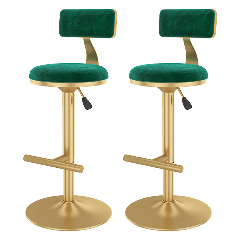 Glam Rotatable Backrest Counter Stool Steel Kitchen Bar Stool with Cushion and Pedal