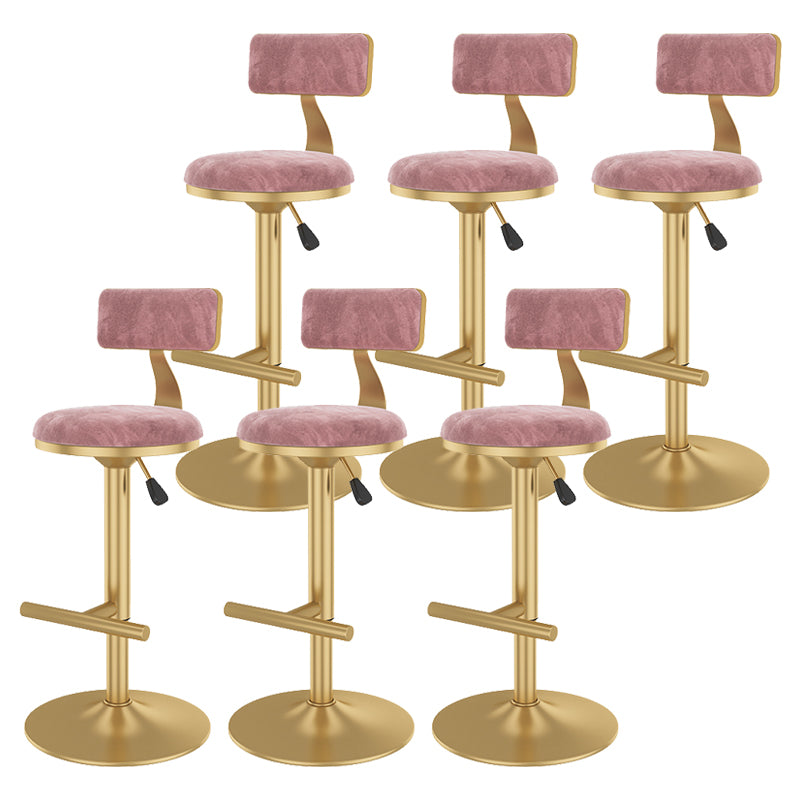 Glam Rotatable Backrest Counter Stool Steel Kitchen Bar Stool with Cushion and Pedal