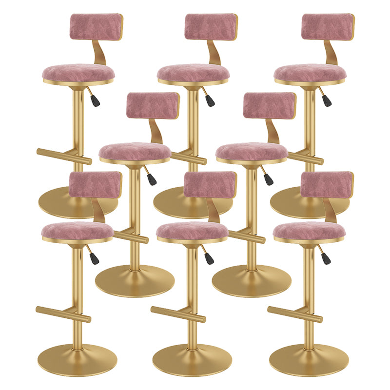 Glam Rotatable Backrest Counter Stool Steel Kitchen Bar Stool with Cushion and Pedal