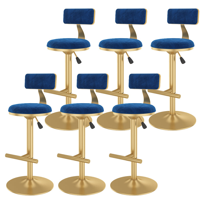 Glam Rotatable Backrest Counter Stool Steel Kitchen Bar Stool with Cushion and Pedal