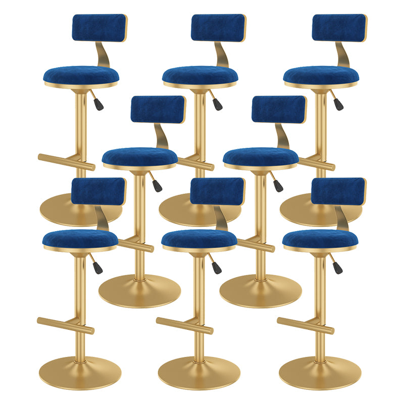Glam Rotatable Backrest Counter Stool Steel Kitchen Bar Stool with Cushion and Pedal