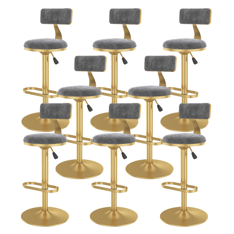 Glam Rotatable Backrest Counter Stool Steel Kitchen Bar Stool with Cushion and Pedal