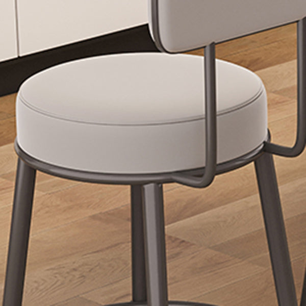 Modern Backrest Armless Counter Stool Iron Cafe Bar Stool with Cushion and Pedal
