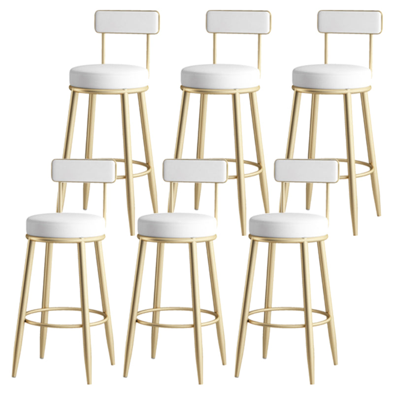 Nordic Armless Backrest Counter Stool Iron Kitchen Bar Stool with Cushion and Pedal