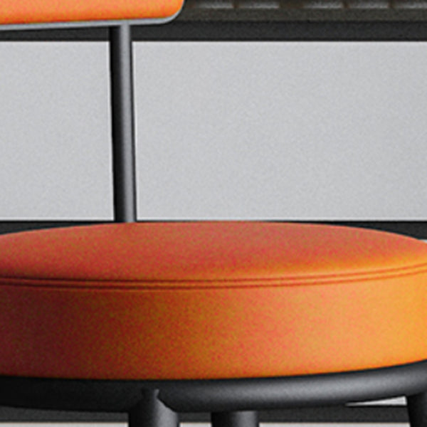 Nordic Armless Backrest Counter Stool Iron Kitchen Bar Stool with Cushion and Pedal