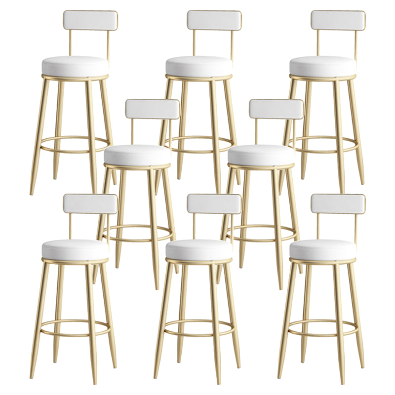 Nordic Armless Backrest Counter Stool Iron Kitchen Bar Stool with Cushion and Pedal