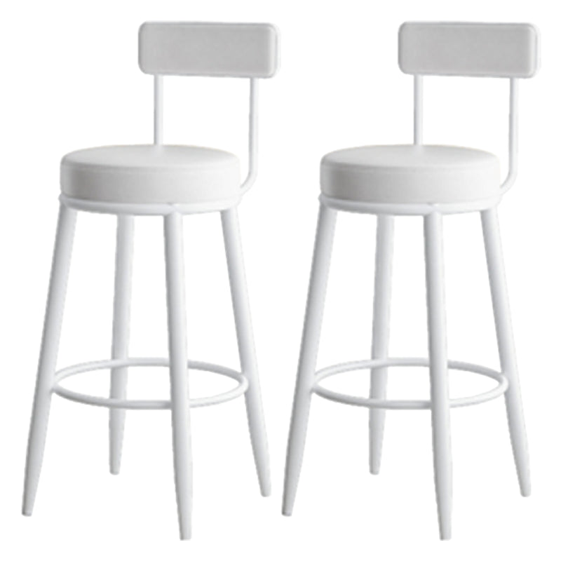 Nordic Armless Backrest Counter Stool Iron Kitchen Bar Stool with Cushion and Pedal
