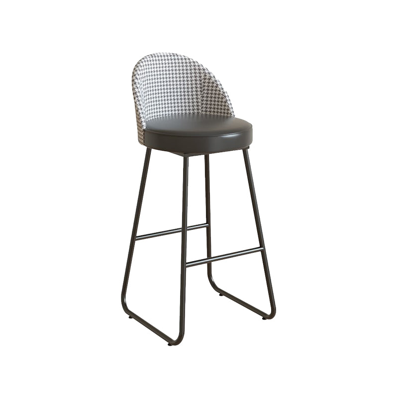 Leather Counter Stool Bucket Modern Footrest Counter & Bar Stool for Coffee Shop