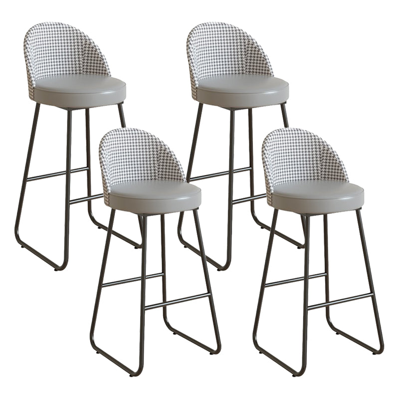 Leather Counter Stool Bucket Modern Footrest Counter & Bar Stool for Coffee Shop