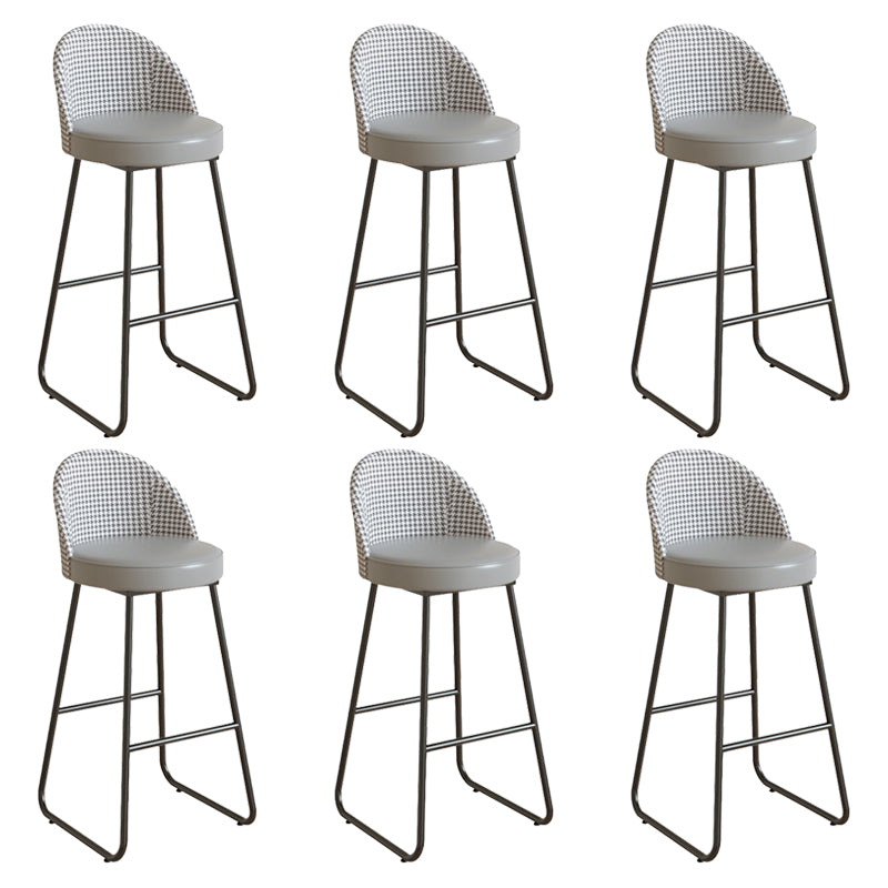 Leather Counter Stool Bucket Modern Footrest Counter & Bar Stool for Coffee Shop