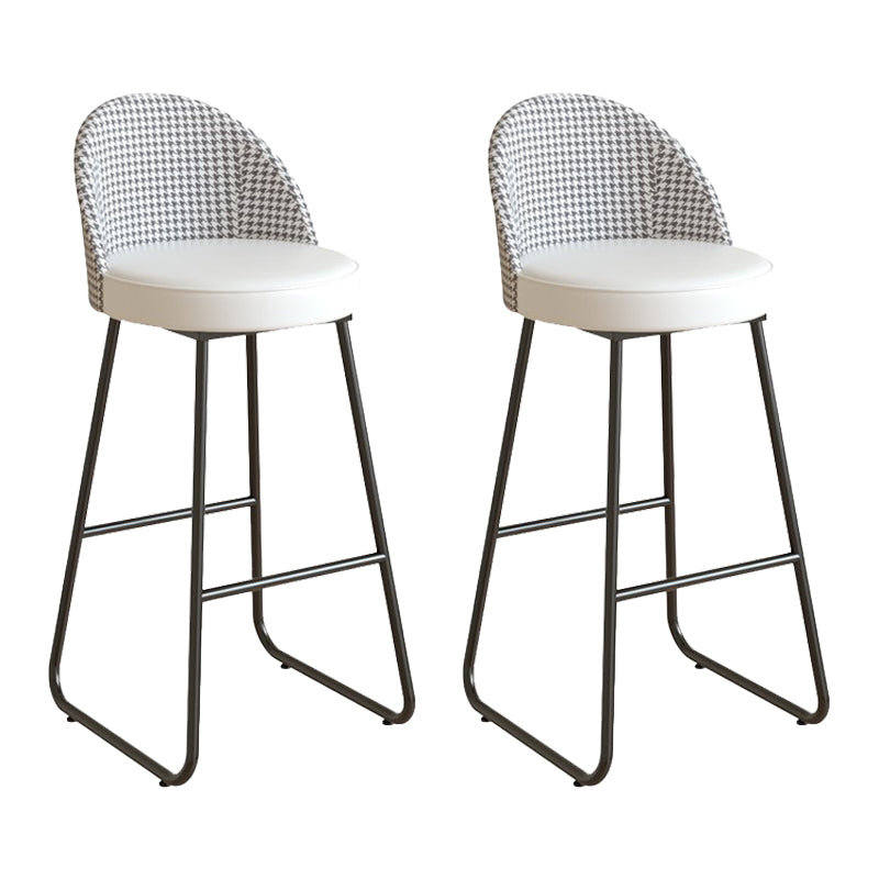Leather Counter Stool Bucket Modern Footrest Counter & Bar Stool for Coffee Shop