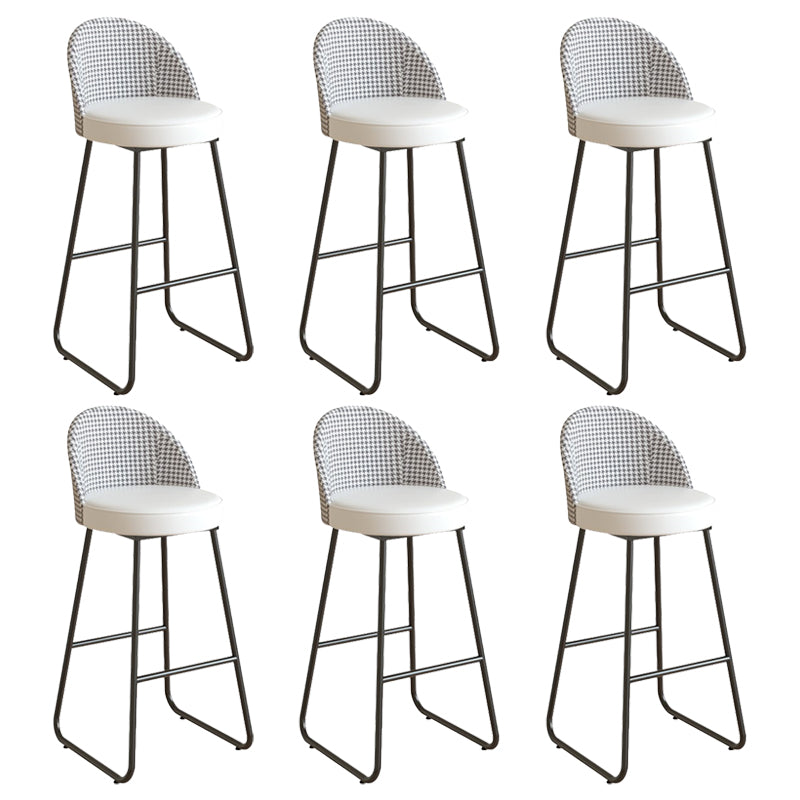Leather Counter Stool Bucket Modern Footrest Counter & Bar Stool for Coffee Shop