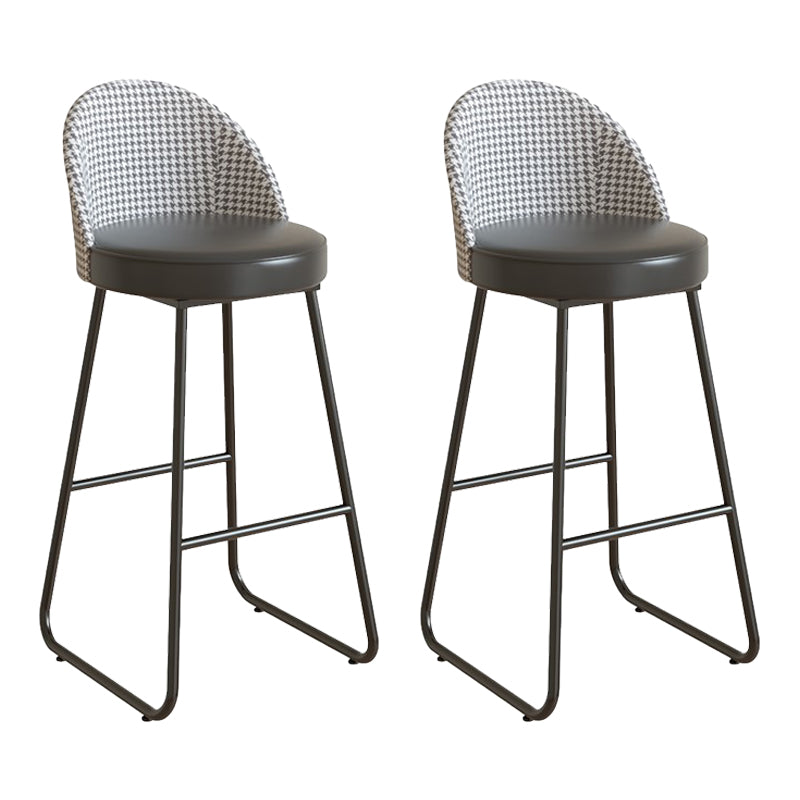Leather Counter Stool Bucket Modern Footrest Counter & Bar Stool for Coffee Shop