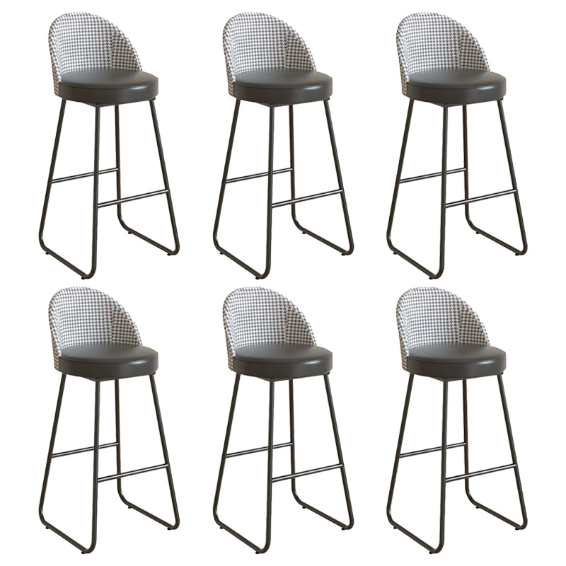 Leather Counter Stool Bucket Modern Footrest Counter & Bar Stool for Coffee Shop