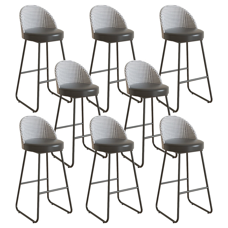 Leather Counter Stool Bucket Modern Footrest Counter & Bar Stool for Coffee Shop