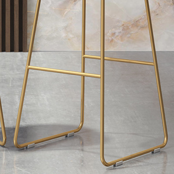 Coffee Shop Counter Stool Glam Metal Footrest Low Back Counter Stools
