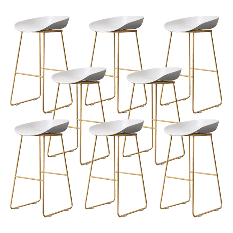 Coffee Shop Counter Stool Glam Metal Footrest Low Back Counter Stools