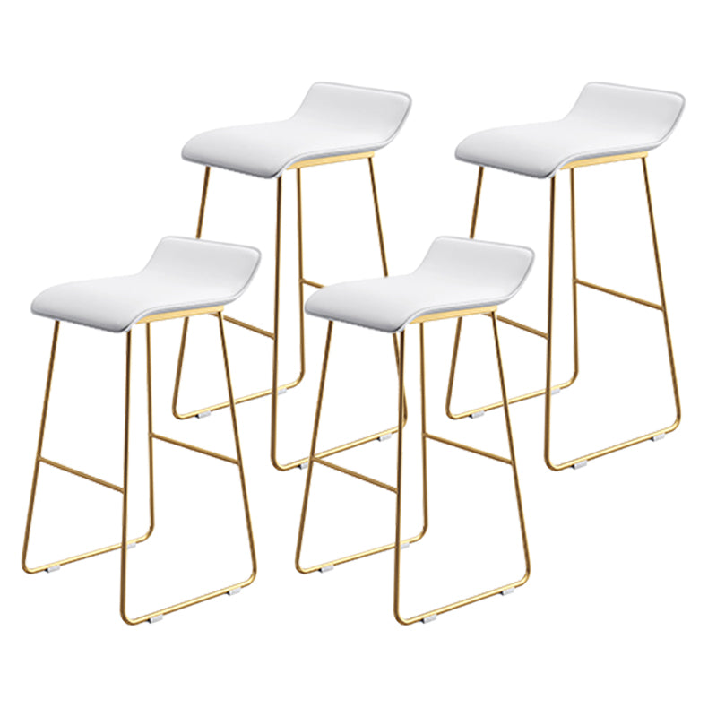 Coffee Shop Counter Stool Glam Metal Footrest Low Back Counter Stools
