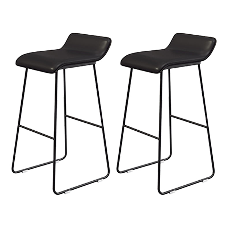 Coffee Shop Counter Stool Glam Metal Footrest Low Back Counter Stools