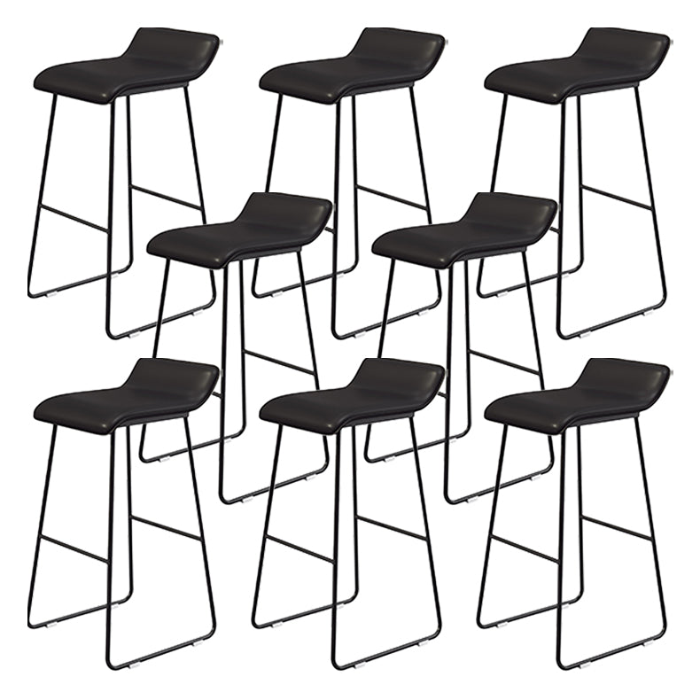 Coffee Shop Counter Stool Glam Metal Footrest Low Back Counter Stools