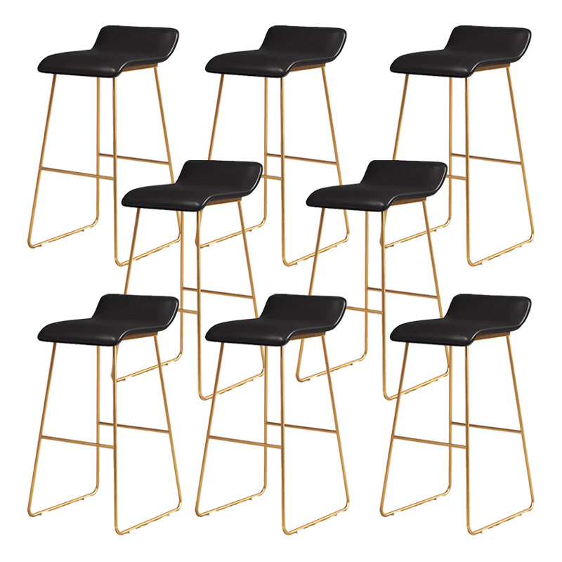 Coffee Shop Counter Stool Glam Metal Footrest Low Back Counter Stools