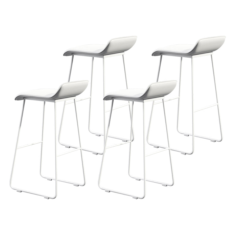 Coffee Shop Counter Stool Glam Metal Footrest Low Back Counter Stools