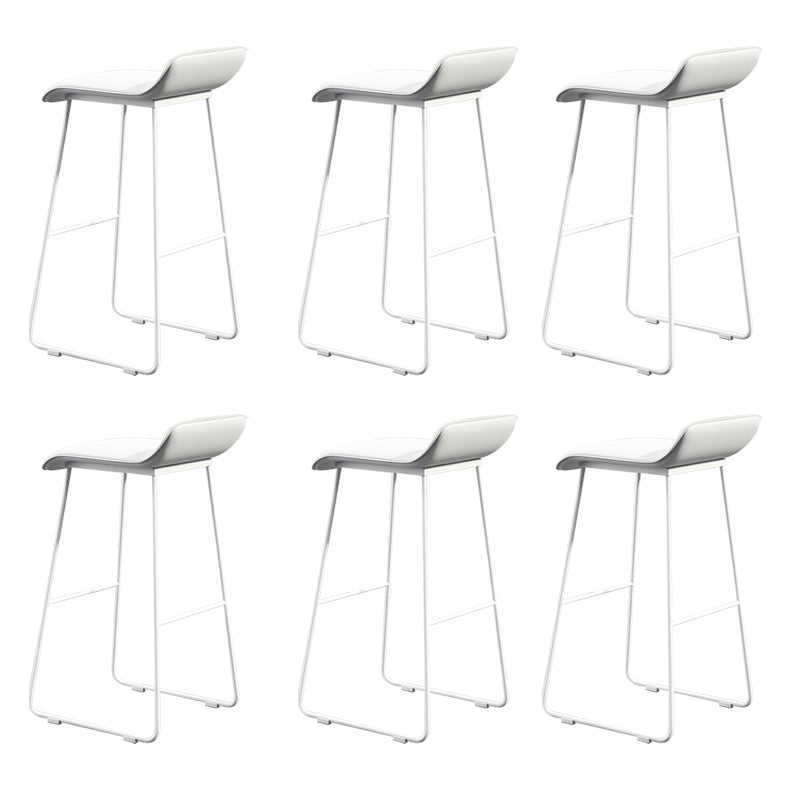 Coffee Shop Counter Stool Glam Metal Footrest Low Back Counter Stools