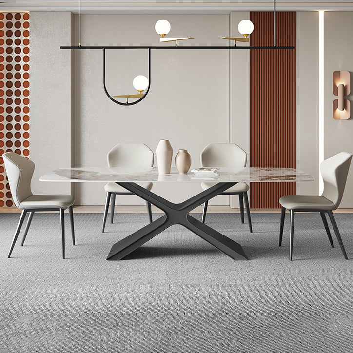 Modern Sintered Stone Top Dining Set Rectangle 1/2/4/5/6/7 Pieces Dining Room Table Set