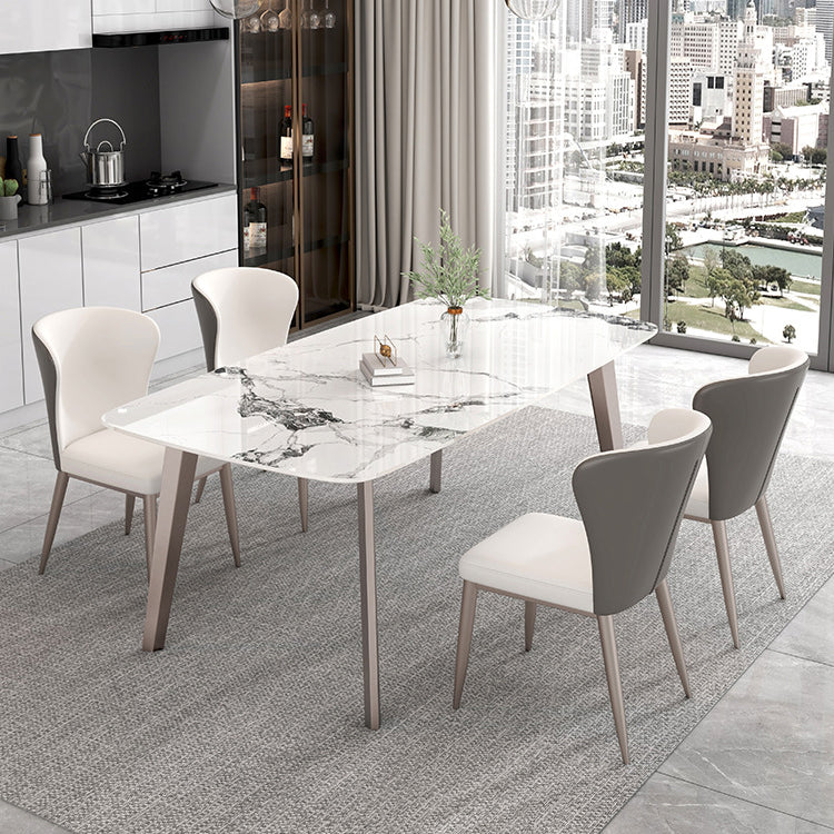 Designer Style Sintered Stone Top Dining Set Rectangle 1/4/5/7 Pieces Dining Table Set