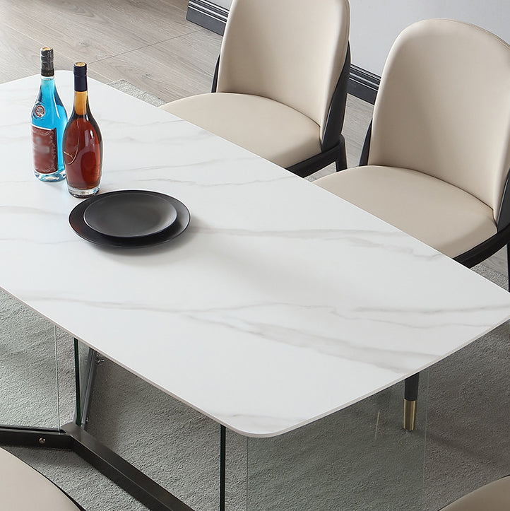 Designer Style Sintered Stone Dining Set Rectangle 1/2/5/7 Pieces Dining Room Table Set