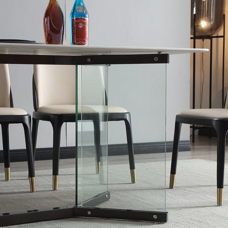 Designer Style Sintered Stone Dining Set Rectangle 1/2/5/7 Pieces Dining Room Table Set
