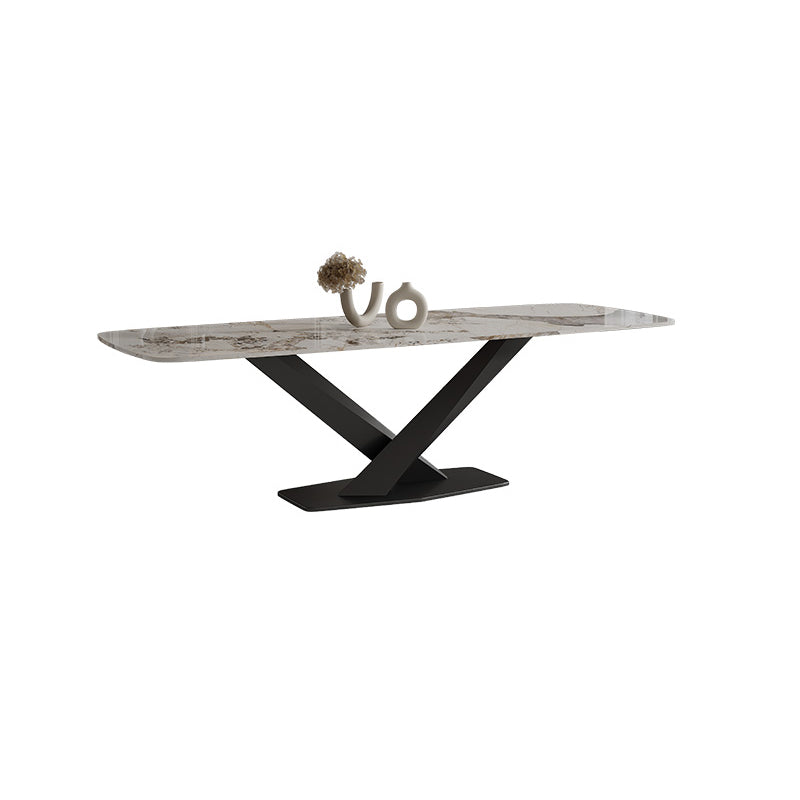 Modern Rectangle Dinette Set 1/3/4/5/7/9 Pieces Sintered Stone Top Dining Table Set