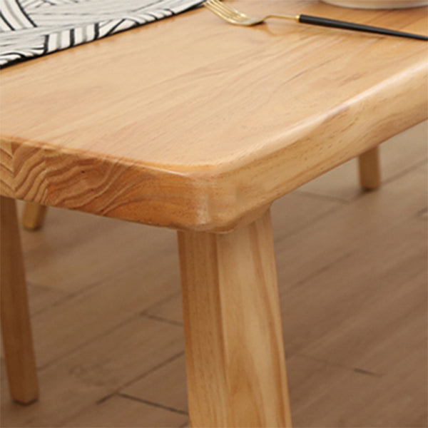 Solid Wood Top Dining Table Modern Simple Table with 4 Legs for Living Room