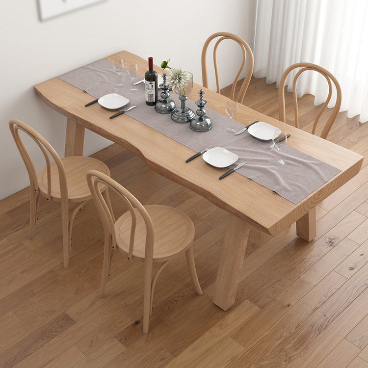 Living Room Solid Wood Top Table Modern Simple Table with 4 Legs