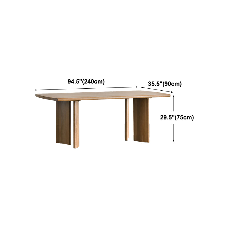Contemporary Solid Wood Table for Restaurant Rectangle Dining Table with 4 Legs