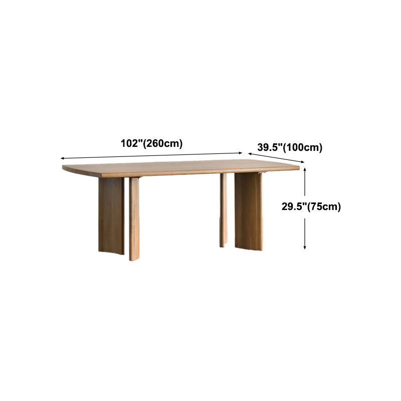 Contemporary Solid Wood Table for Restaurant Rectangle Dining Table with 4 Legs