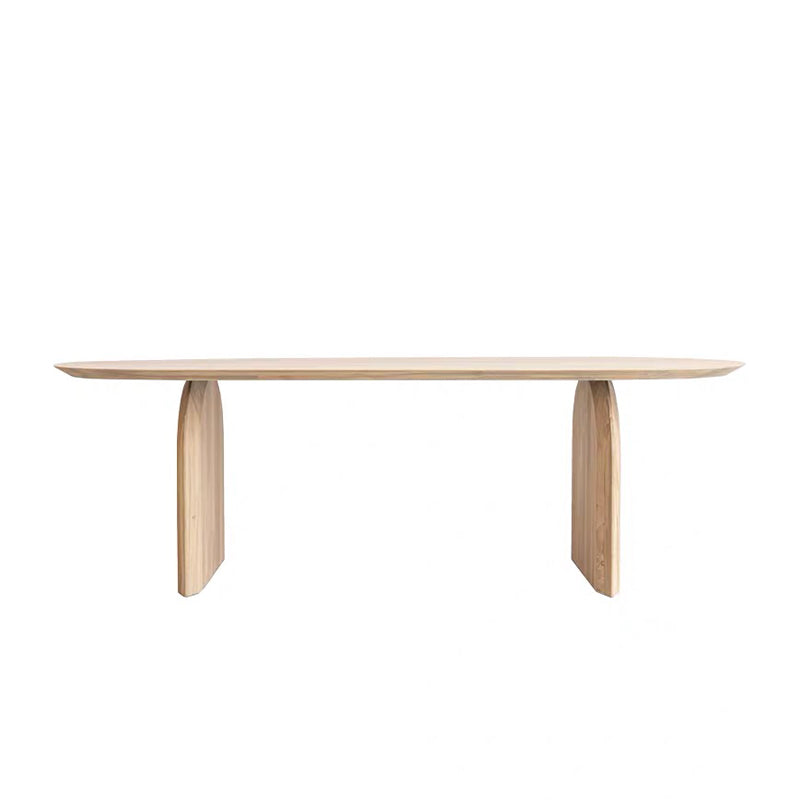 Oval Modern Dining Table Pine Solid Wood Natural Dining Room Collection
