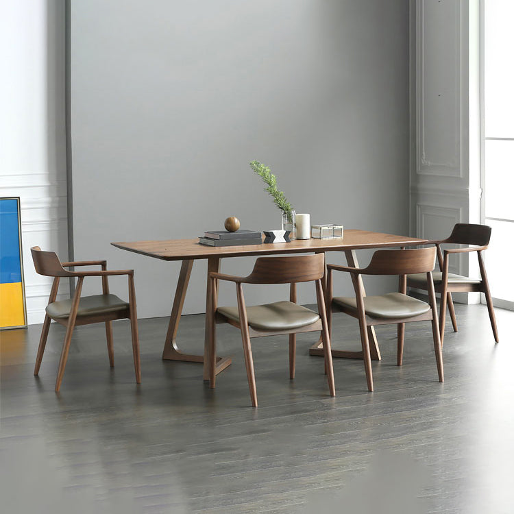 Modern Rectangle Solid Wood Table Standard Height Dining Table for Living Room