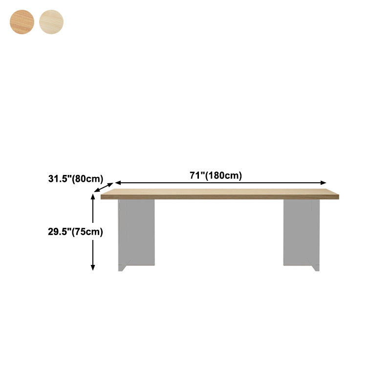 Modern Wood Table in Brown for Restaurant Rectangle Table with Acrylic Base