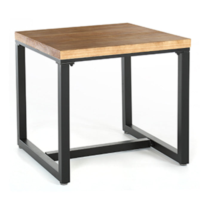 Natural and Black Dining Site Table Industrial Wood and Metal Dining Table