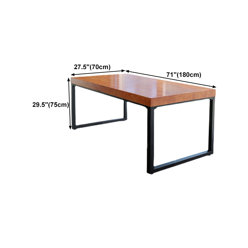 Natural and Black Dining Site Table Industrial Wood and Metal Dining Table