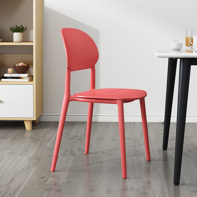 Plastic Scandinavian Armless Chair Kitchen Dining Room Open Back Chair