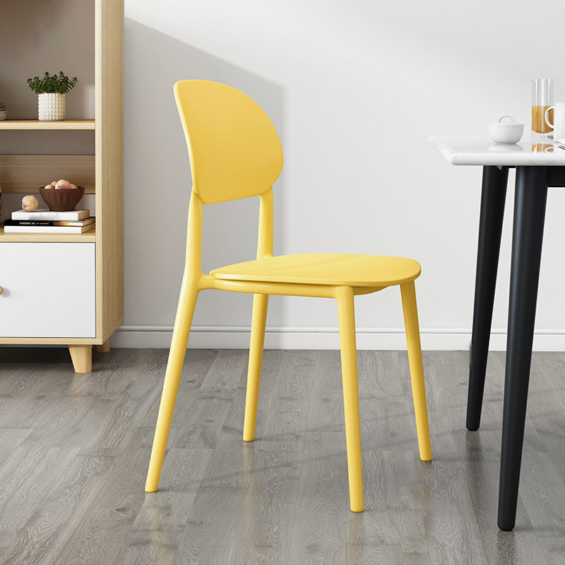 Plastic Scandinavian Armless Chair Kitchen Dining Room Open Back Chair