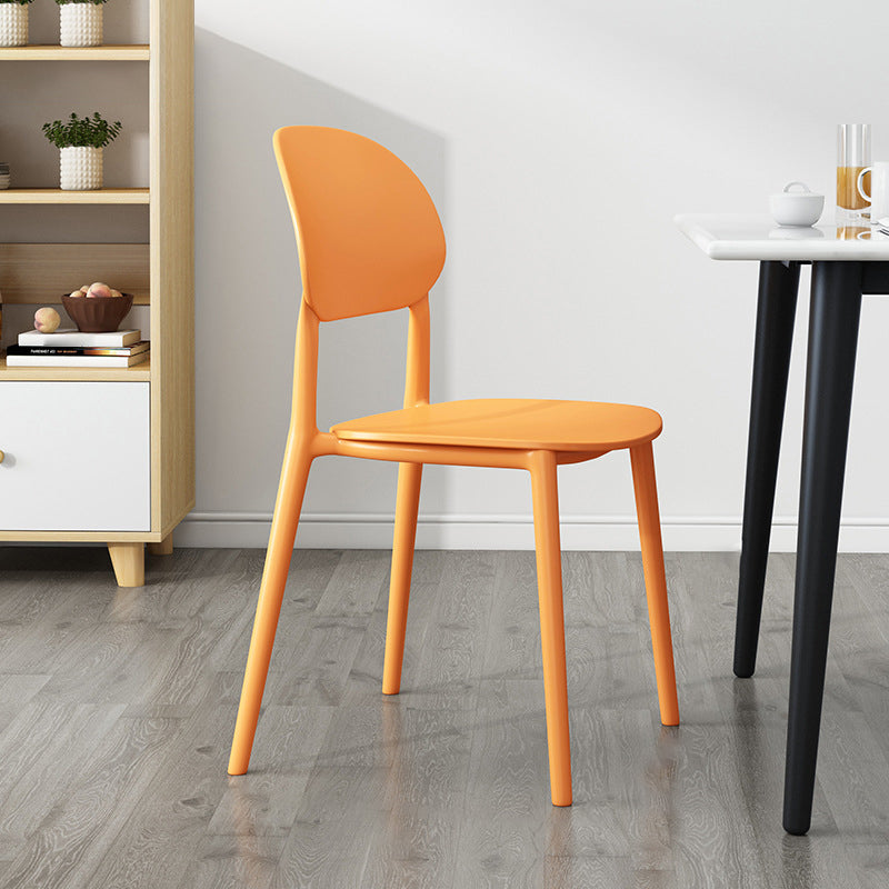 Plastic Scandinavian Armless Chair Kitchen Dining Room Open Back Chair