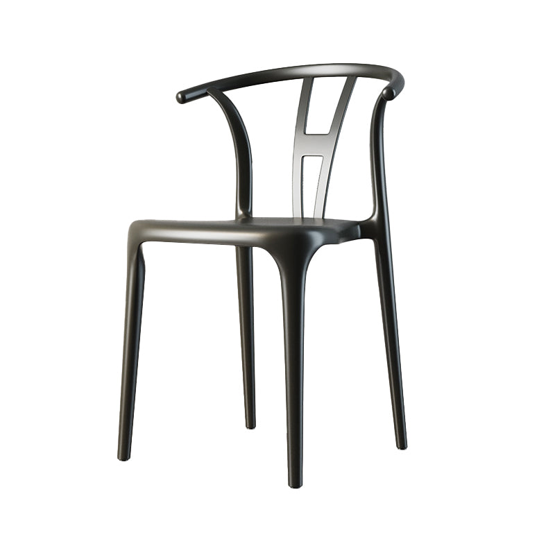 Scandinavian Plastic Armless Chair Dining Room Open Back Chair